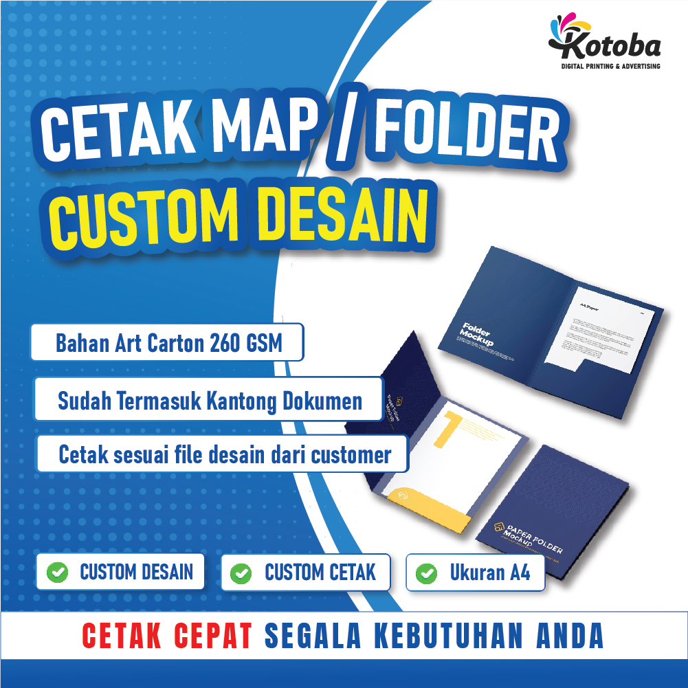 Cetak Map Kantor Custom|Map Folder Map Sekolah|A4 Art Carton